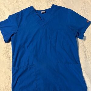 Women's Blue V-Neck Scrub Top